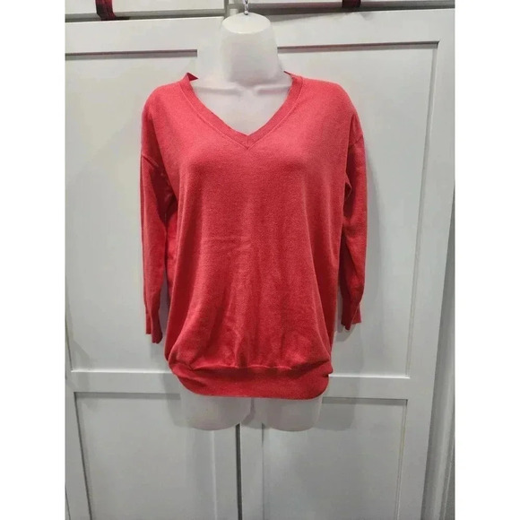 Banana Republic Womens Silk Blend Red Stretch Sweater Size Medium - Picture 1 of 4
